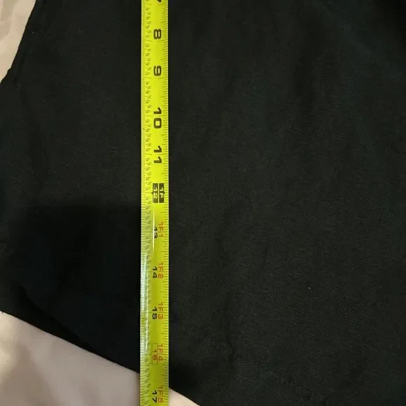 HM Black Linen Blend Shorts Size XL Womens Short W Pockets Stretch Waist - Picture 9 of 9